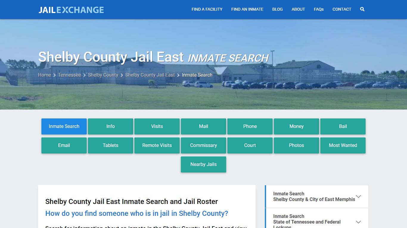 Inmate Search: Roster & Mugshots - Shelby County Jail East, TN